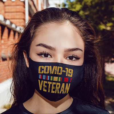 Alternative view of Covid-19 Veteran - Social Distance Funny Washable Reusable Custom – Printed Cloth Face Mask Cover