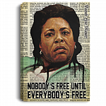 Nobody's Free Until Everybody's Free Fannie Lou Hamer Quotes Wrapped Framed Canvas Prints - Unframed Poster, White, 0.75'' Framed Canvas