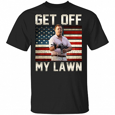 Get Off My Lawn Funny Ken Pointing Gun T-Shirt, Black, Unisex T-Shirt