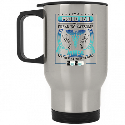 14 oz. Silver Travel Mug