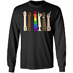 Be Kind Sign Language Social Justice Gift Hoodie - Sweatshirt, Black, Long Sleeve