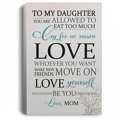 You Are Allowed to Be You Gallery Wrapped Framed Canvas Prints - Unframed Poster - Home Decor Wall Art, White, 0.75'' Framed Canvas