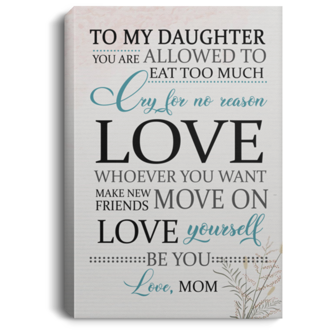 You Are Allowed to Be You Gallery Wrapped Framed Canvas Prints - Unframed Poster - Home Decor Wall Art, White, 0.75'' Framed Canvas