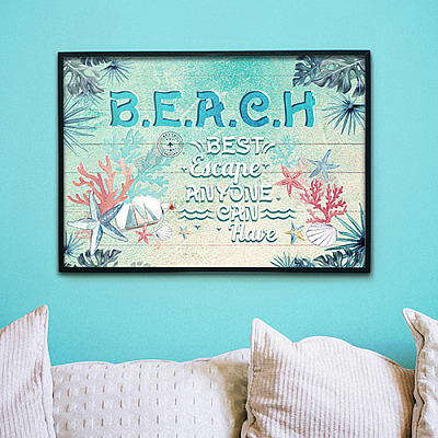 Alternative view of Beach Best Escape Anyone Can Have Quote Wrapped Framed Canvas Prints - Unframed Poster