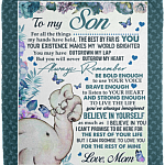 To My Son For All The Things My Hands Have Held The Best By Far Is You Fleece Blanket - Sherpa Blanket, White, Cozy Plush Fleece Blanket - 50x60