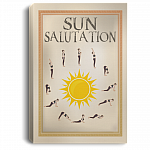 Surya Namaskar Sun Salutation Yoga Pose Gallery Wrapped Framed Canvas Prints – Unframed Poster, White, 0.75'' Framed Canvas