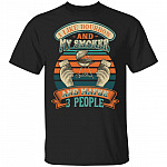I Like Bourbon And My Smoker And Maybe 3 People Wine Vintage Retro T-Shirt - Funny BBQ Smoker Barbecue Shirt, Black, Unisex T-Shirt