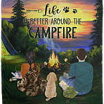 Life Is Better Around The Campfire Fleece Blanket - Camping Lover Premium Sherpa Blanket - Woven Blanket, White, Cozy Plush Fleece Blanket - 50x60 Life Is Better Around The Campfire Fleece Blanket - Camping Lover Premium Sherpa Blanket - Woven Blanket, White, Cozy Plush Fleece Blanket - 50x60