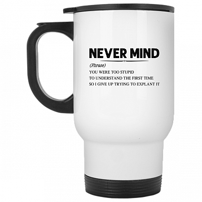 14 oz. White Travel Mug
