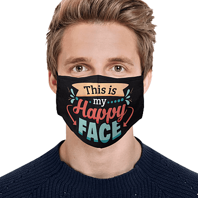 Alternative view of This Is My Happy Face Washable Reusable Custom – Printed Cloth Face Mask Cover - Funny Quarantine Face Mask