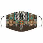 Native American Face Mask - Washable Reusable Custom – Printed Cloth Face Mask Cover, White, Cloth Face Mask