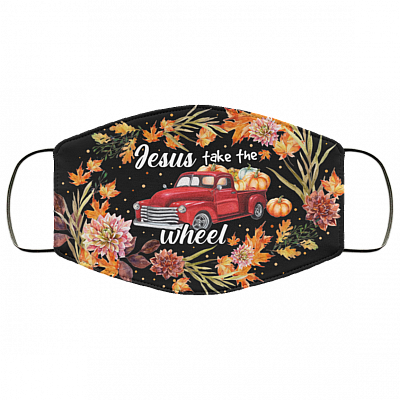 Jesus Take The Wheel Pumpkin Truck Washable Reusable Custom - Halloween Truck Printed Cloth Face Mask Cover, Black, Cloth Face Cover