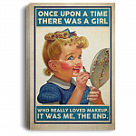 Once Upon A Time There Was A Girl Who Really Loved Makeup Wrapped Framed Canvas Prints - Unframed Poster, White, 0.75'' Framed Canvas