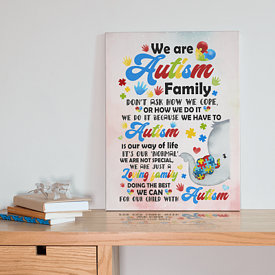 Alternative view of We Are Autism Family Don't Ask How We Cope - Autism Awareness Wall Art Framed Canvas - Unframed Poster