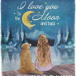 Personalized I Love You to the Moon and Back Golder Retriever Dog Lovers Fleece Blanket - Mink Sherpa Blanket, White, Cozy Plush Fleece Blanket - 50x60 Personalized I Love You to the Moon and Back Golder Retriever Dog Lovers Fleece Blanket - Mink Sherpa Blanket, White, Cozy Plush Fleece Blanket - 50x60