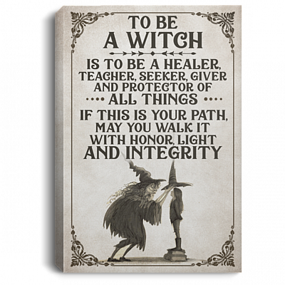 To Be A Witch Framed Canvas - Unframed Poster - Witch GIrl Wall Art, White, 0.75'' Framed Canvas