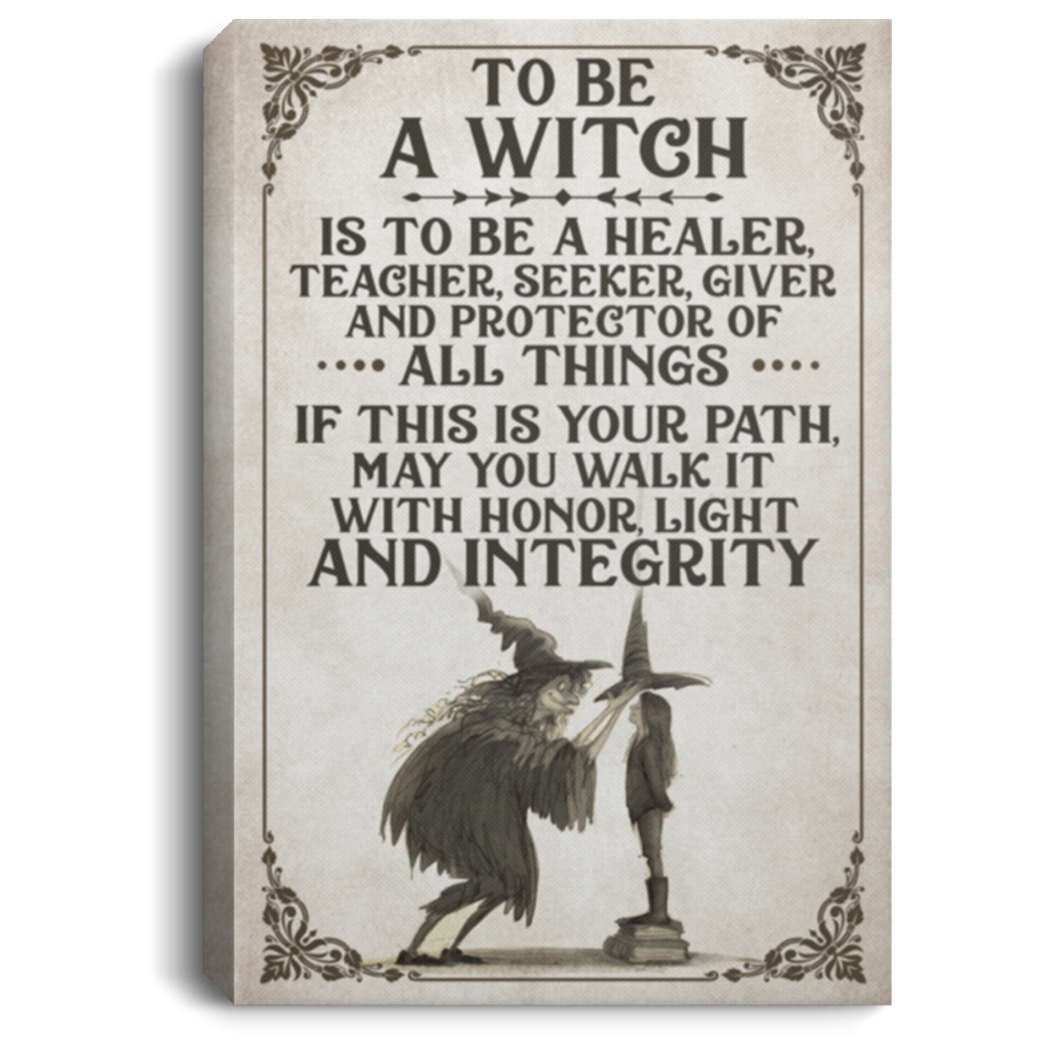 To Be A Witch Framed Canvas - Unframed Poster - Witch GIrl Wall Art, White, 0.75'' Framed Canvas