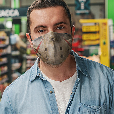 Alternative view of Jason Hockey Face Mask - Halloween Funny Face Mask - Washable Reusable Custom – Printed Cloth Face Mask Cover