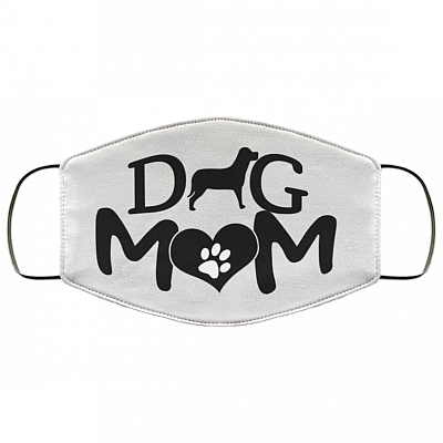 Cute Dog Mom Washable Reusable Custom - Dog Mom Gift Printed Cloth Face Mask Cover, White, Cloth Face Mask