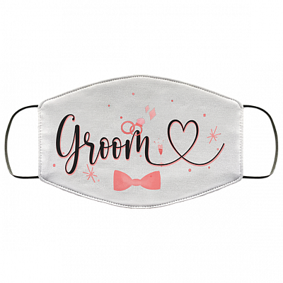 Groom And Bride 2020 Wedding Gifts Washable Reusable Custom – Printed Cloth Face Mask Cover, White, Cloth Face Cover