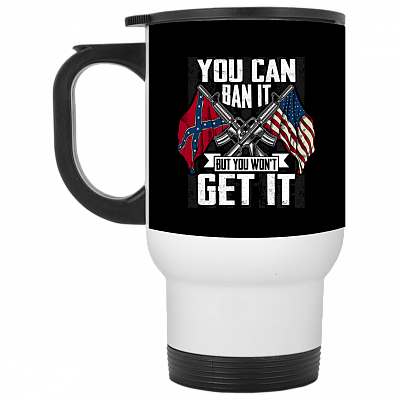 14 oz. White Travel Mug