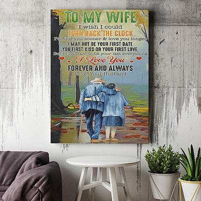 Alternative view of To My Wife I Wish I Could Turn Back The Clock Gallery Wrapped Framed Canvas Prints - Unframed Poster