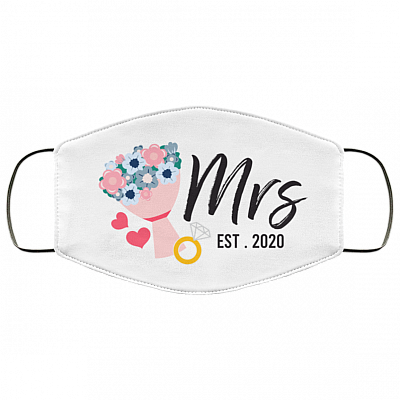 Mr And Mrs Masks For Wedding Honeymoon - Bride And Groom Mask, White, Cloth Face Cover