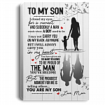 To My Son I Closed My Eyes For A Moment And Suddenly A Woman Stands Framed Canvas - Unframed Poster - Son Birthday Gift, White, 0.75'' Framed Canvas