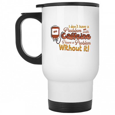 14 oz. White Travel Mug