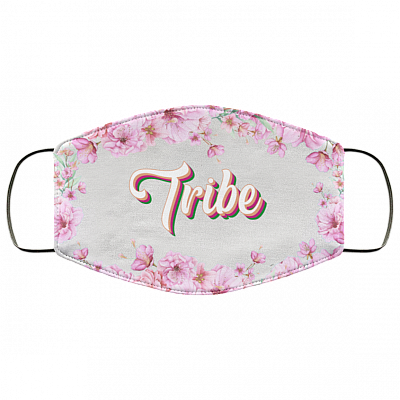 Tribe Floral Washable Reusable Custom - Printed Cloth Face Mask Cover, White, Cloth Face Cover