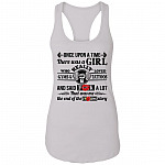 There Was A Girl Who Really Loved Gyms and Tattoos and Said Fuck A Lot Cotton Tank Top Tee - Ladies Racerback Tank, White, Ladies Racerback Tank