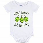 Don't Worry Be Hoppy Funny Beer Baby Onesie - Toddler Baby Infant Bodysuit, White, Baby Onesie - 12 Month