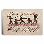 Baseball God Says You Are Unique Special Lovely Precious Strong Framed Canvas - Unframe Poster, White, 0.75'' Framed Canvas