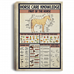 Horse Care Knowledge Framed Canvas - Unframed Poster - Love Horse Wall Art, White, 0.75'' Framed Canvas