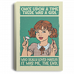 Once Upon a Time There Was a Girl Who Loved Makeup Framed Canvas - Unframed Poster - Home Decor Wall Art, White, 0.75'' Framed Canvas