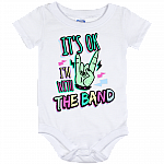 It Is Ok I'm With The Band Bright Baby Onesie - Toddler Baby Infant Bodysuit, White, Baby Onesie - 12 Month