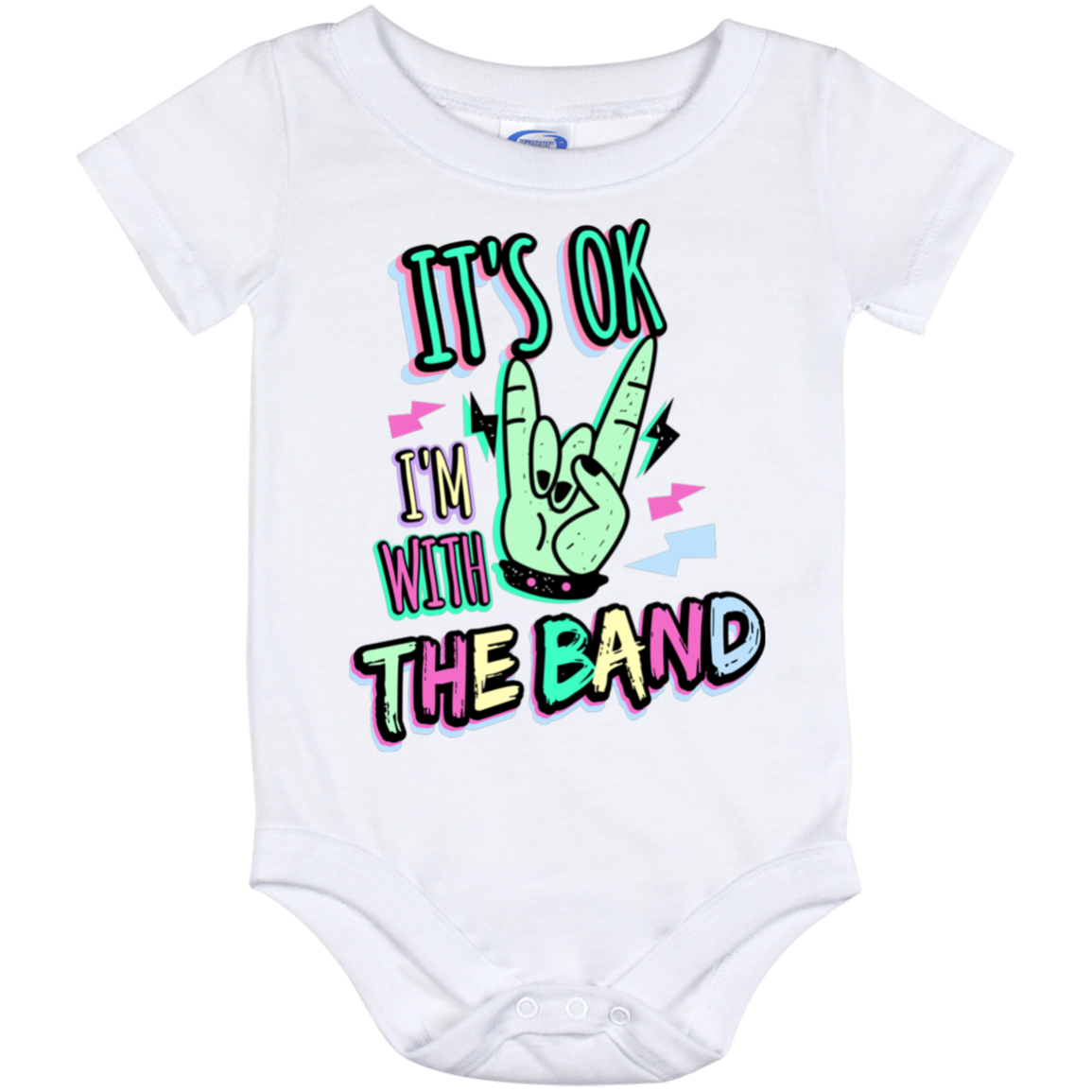 It Is Ok I'm With The Band Bright Baby Onesie - Toddler Baby Infant Bodysuit, White, Baby Onesie - 12 Month It Is Ok I'm With The Band Bright Baby Onesie - Toddler Baby Infant Bodysuit, White, Baby Onesie - 12 Month