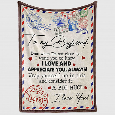 Alternative view of To My Boyfriend Even When I'm Not Close By Fleece Blanket - Premium Sherpa Blanket - Woven Blanket