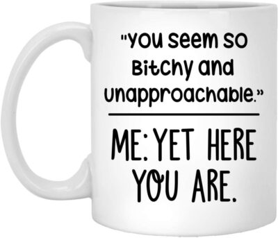 You Seem So Bitchy and Unapproachable Yet Here You are Ceramic Coffee Mug - Travel Mug - Beer Stein - Stainless Water Bottle - Color Changing Mug, White Mug, White