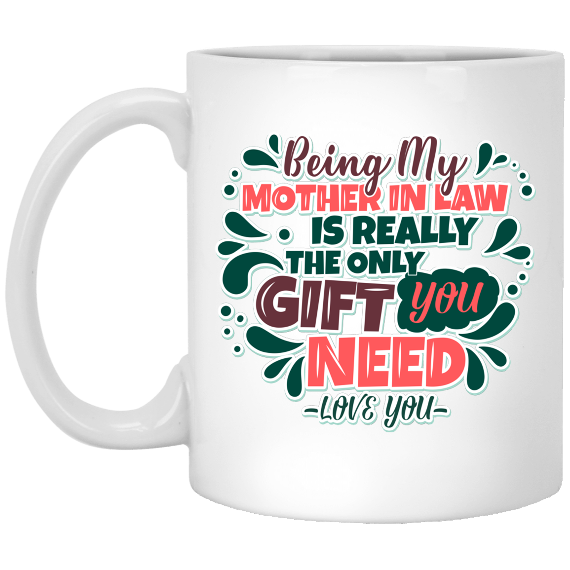 Being My Mother in Law Is the Only Gift You Need Ceramic Coffee Mug - Water Bottle - Color Changing Mug, White, 11 oz. White Mug
