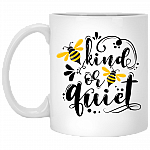 Be Kind or Be Quite Funny Bee Sarcasm Ceramic Coffee Mug - Beer Stein - Water Bottle - Color Changing Mug, White, 11 oz. White Mug