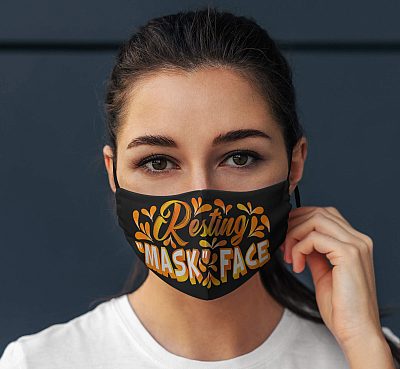 Alternative view of Resting Mask Face Sarcastic Novelty Mask Washable Reusable Custom – Printed Cloth Face Mask Cover