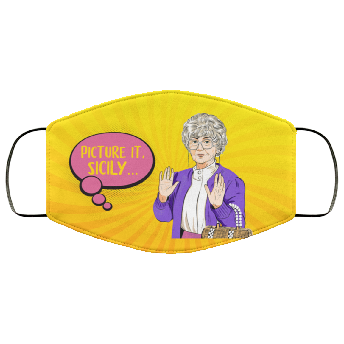 Sophia Picture It Golden Girl Washable Reusable Custom - Printed Cloth Face Mask Cover, White, Cloth Face Mask Sophia Picture It Golden Girl Washable Reusable Custom - Printed Cloth Face Mask Cover, White, Cloth Face Mask