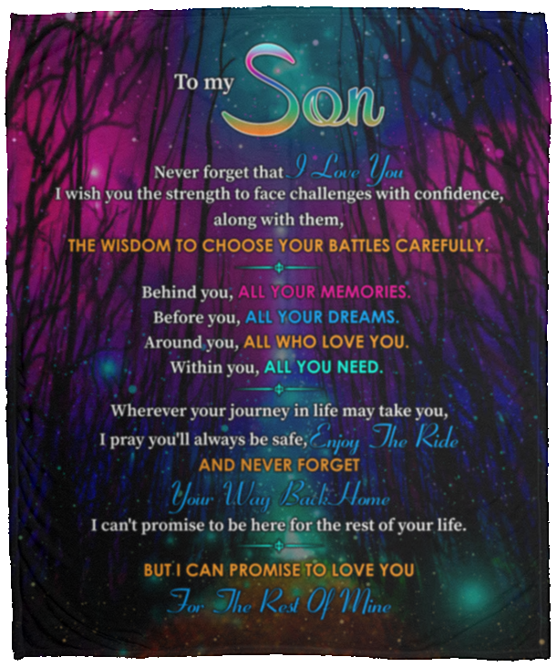 To My Son Never Forget That I Love You I Wish You The Strength Fleece Blanket - Premium Sherpa Blanket, White, Cozy Plush Fleece Blanket - 50x60 To My Son Never Forget That I Love You I Wish You The Strength Fleece Blanket - Premium Sherpa Blanket, White, Cozy Plush Fleece Blanket - 50x60