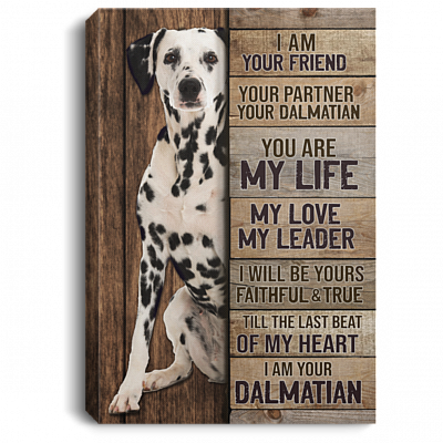 I Am Your Friend Your Partner Your Dalmatian Framed Canvas Prints - Unframed Poster - Home Decor Wall Art, White, 0.75'' Framed Canvas