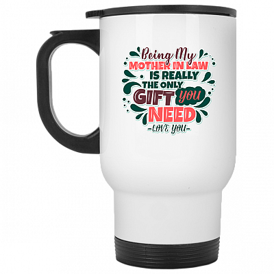 14 oz. White Travel Mug