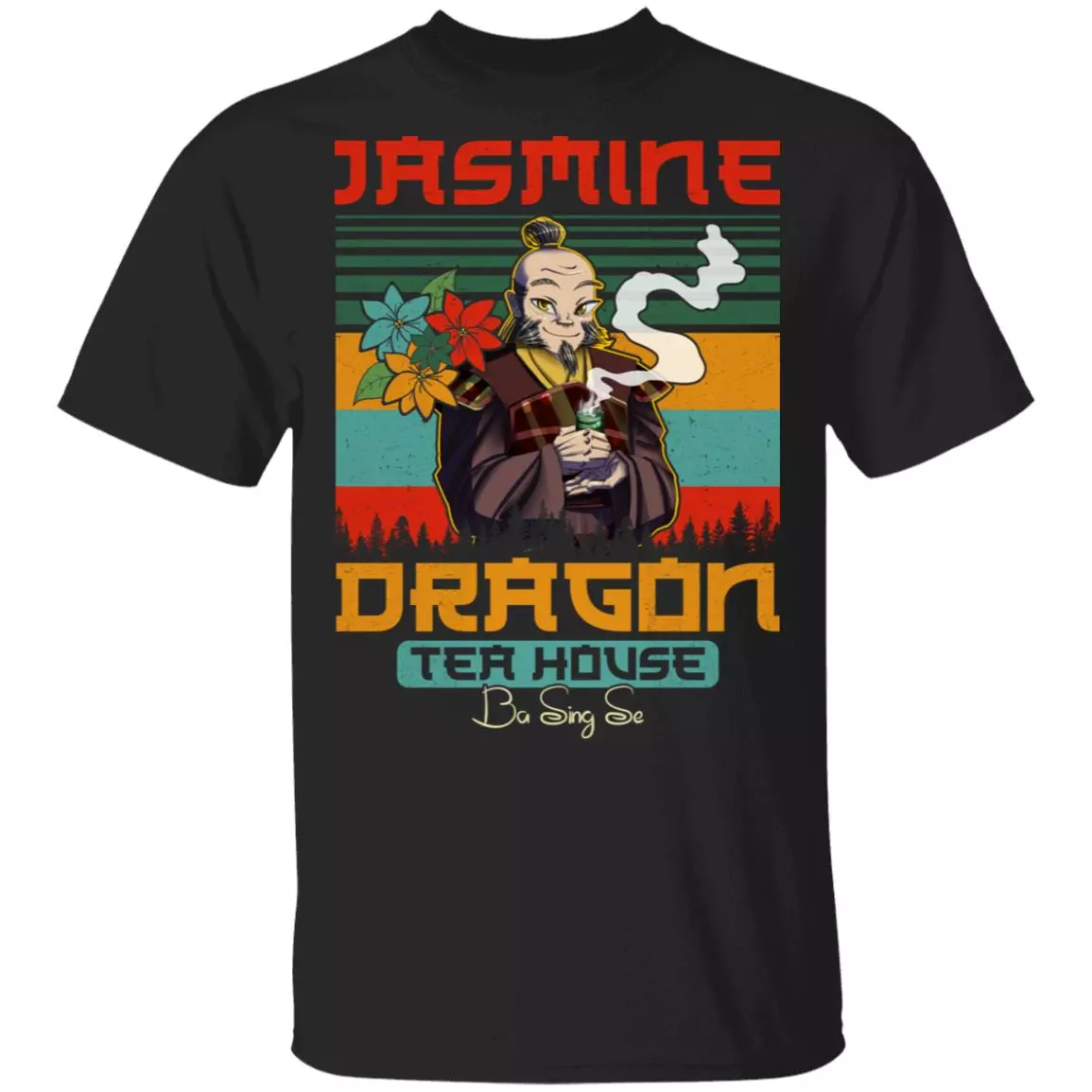Jasmine Dragon Tea House Vintage Retro T-Shirt, Black, Unisex T-Shirt Jasmine Dragon Tea House Vintage Retro T-Shirt, Black, Unisex T-Shirt