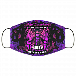 My Daughter Is Guardian She Watch Me Over My Back Washable Reusable Custom – Printed Cloth Face Mask Cover, Black, Cloth Face Cover