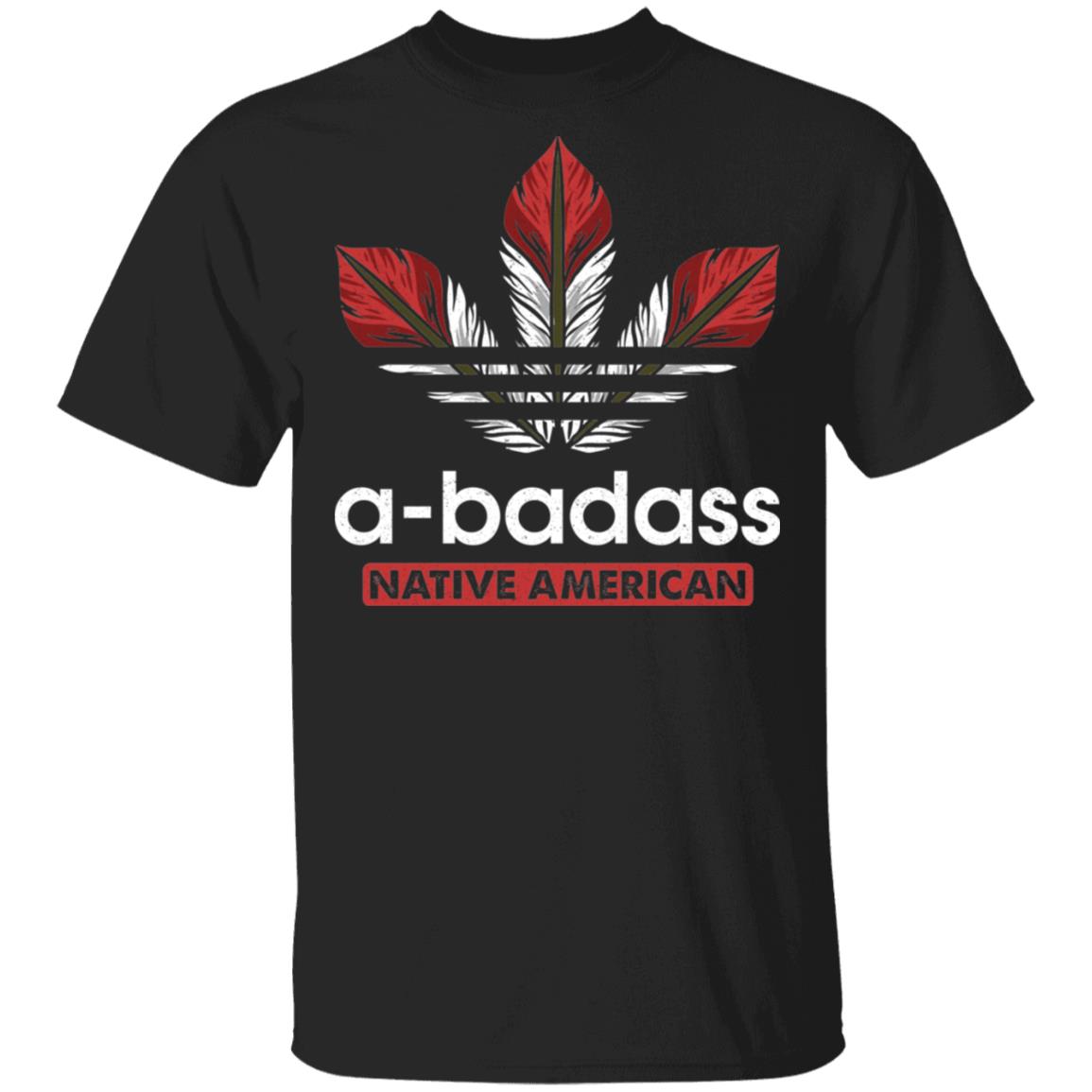 A-BaddAss Native American T-Shirt - Indian Feathers Shirt, Black, Unisex T-Shirt