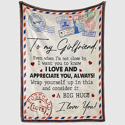 Alternative view of To My Girlfriend Even When I'm Not Close By Fleece Blanket - Premium Sherpa Blanket - Woven Blanket